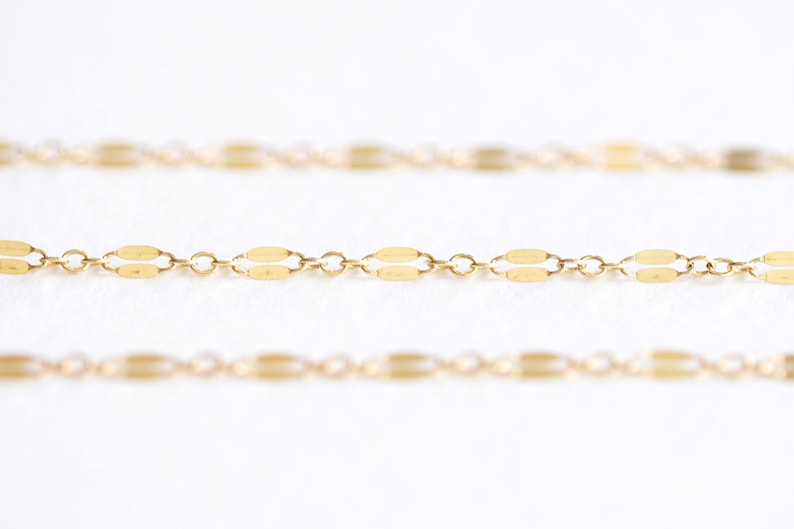 razor blade craft supplies luxem supply 14K Gold Filled Sequin Dapped Long and Short Chain 01-14k gf 5x 2.5mm sequins chain
