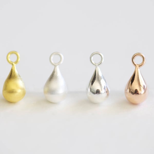 Sterling Silver Teardrop Bevindingen - 2pcs vermeil goud, 925 sterling zilver, vermeil rose gold gezwollen water drop bungelen, 5mm x 10mm, kralen