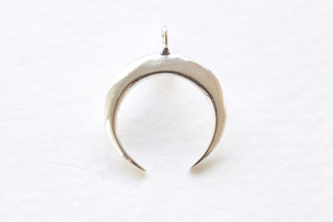925 Sterling Silver Crescent Moon Pendant - C Shape Wish Moon Charm in ...