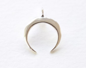 925 Sterling Silver Crescent Moon Pendant - C forme souhaitent charme de lune en argent sterling