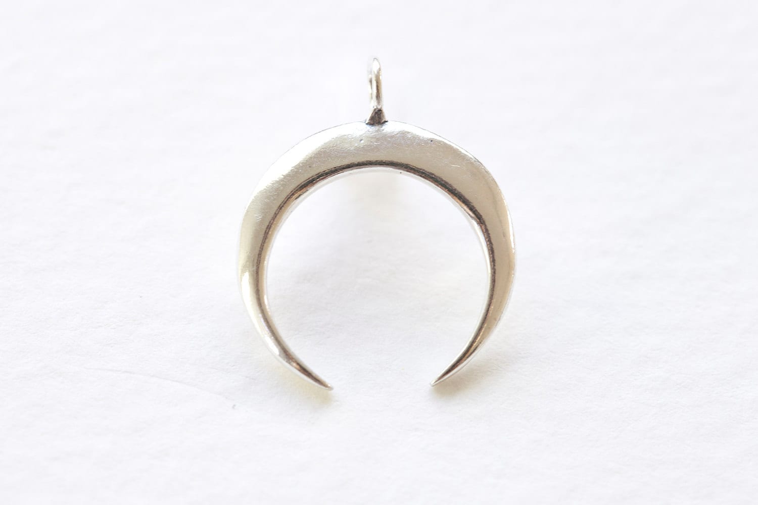 925 Sterling Silver Crescent Moon Pendant - C Shape Wish Moon Charm in ...