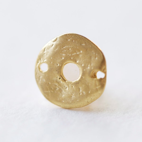 Vermeil Gold Round Washer Coin Connector - 18k gold plated over 925 silver, circle spacer