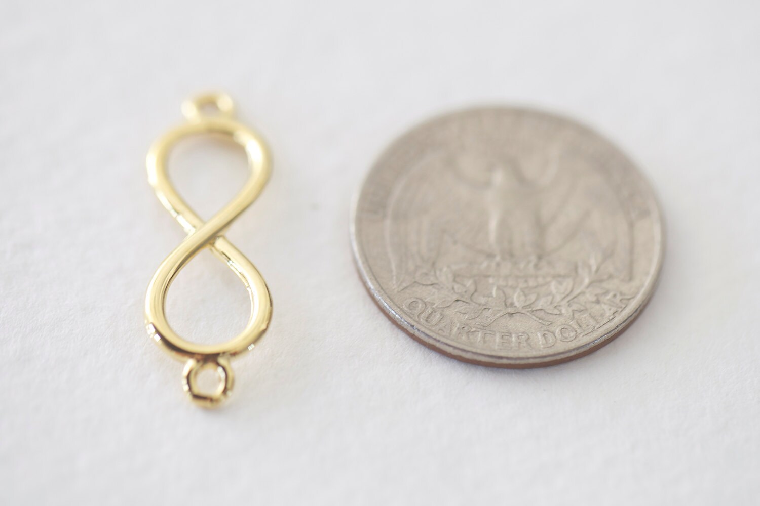 Vermeil Gold Infinity Sign Connector Charm - 18k Gold Plated Over 925 ...
