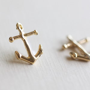 Vermeil Gold Anchor Charms 02 - nautical sailor pendant for summer and beach themed jewelry