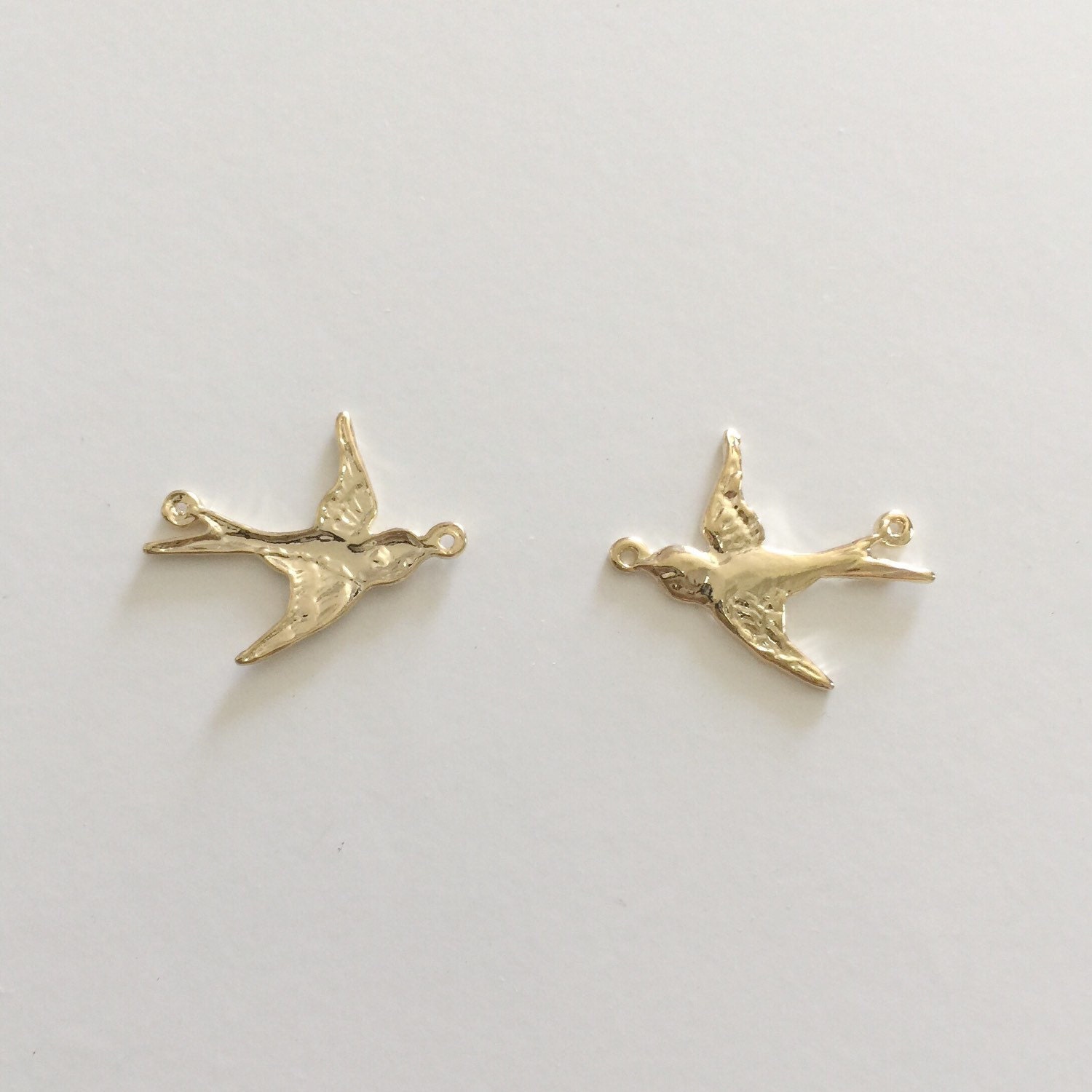 Vermeil Gold Swallow Bird Charms Flying Dove Soaring - Etsy
