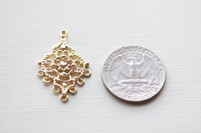 Vermeil Gold Chandelier Earring Components 7 Holes 18k Gold Etsy