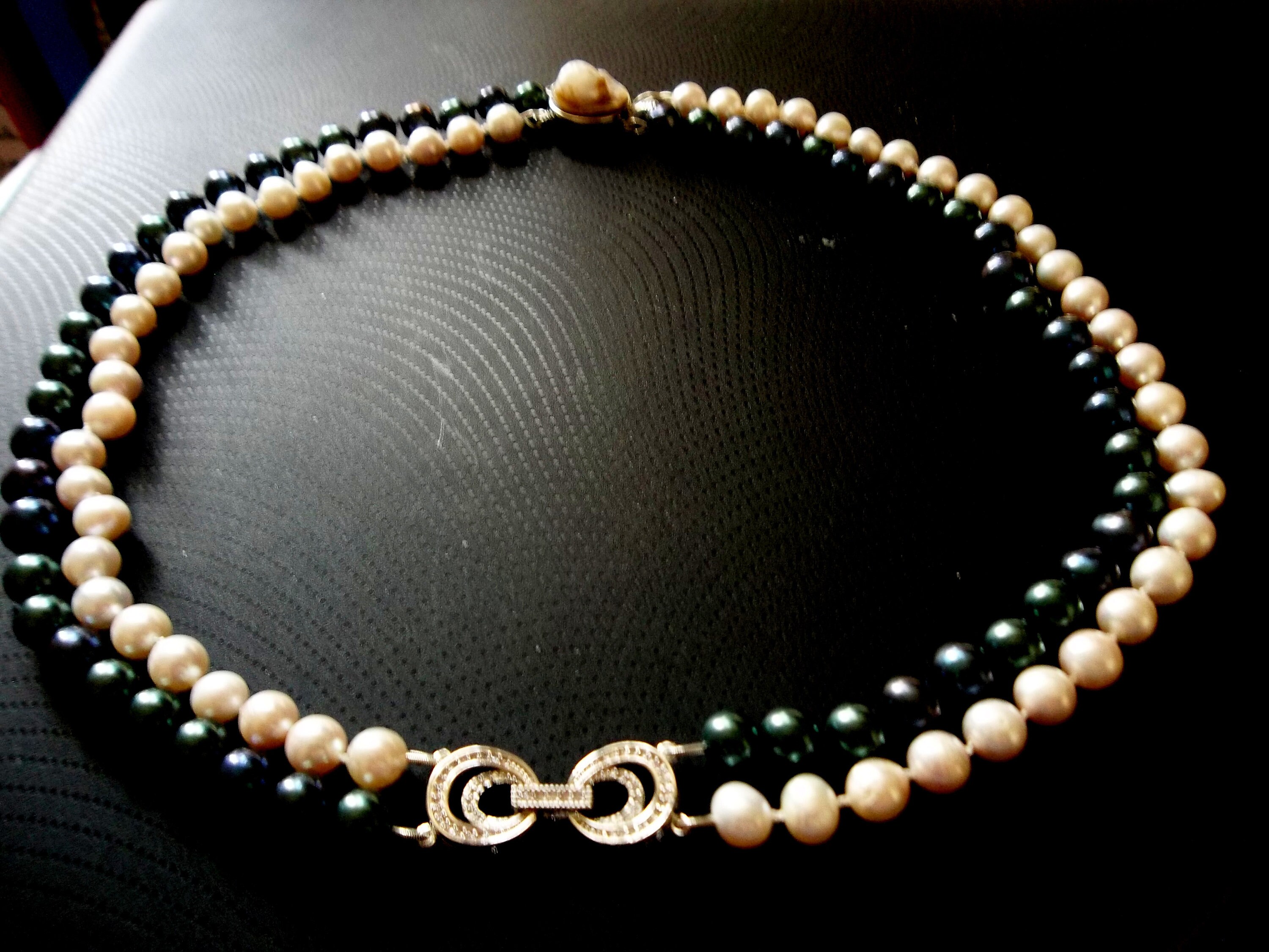 Double strand black pearl necklace sale