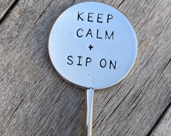 Coffee stirrer,coffee lover,coffee bar, coffee accessories,coffee humor, coffee gift,teacher fuel,keep calm and sip on,virtual learning