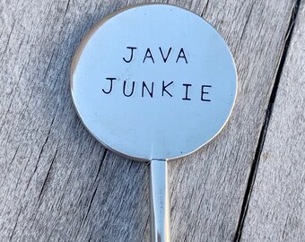 Coffee stirrer, coffee lover, java junkie, coffee bar, coffee accessories, coffee humor, coffee gift, java, java junkie, caffeine junkie