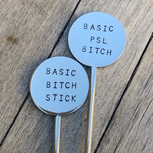 Coffee stirrer,swizzle stick,coffee gift,coffee lover,coffee humor,basic bitch,being basic,pumpkin spice latte,psl bitch,gift for basic girl