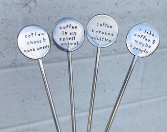 stainless steel coffee stirrers,coffee gifts, coffee accessories,coffee lover, stir stick,eco friendly coffee stirrer,coffee set,Java junkie