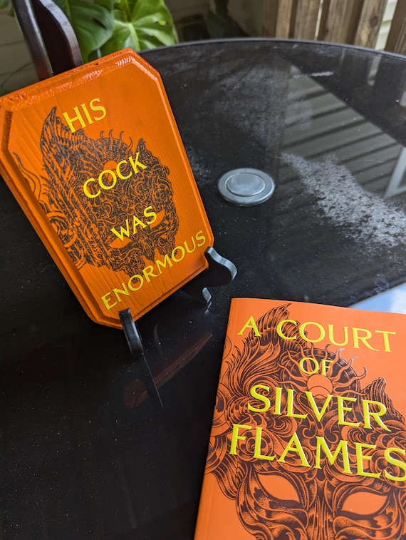 ACOSF His Cock Was Enormous Book Cover Wood Plaque Funny Quote. A Court Of Silver Flames.