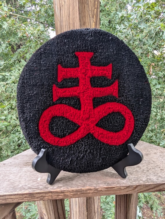 Small Leviathan Cross Tuft Rug - Occult Inspired Decor