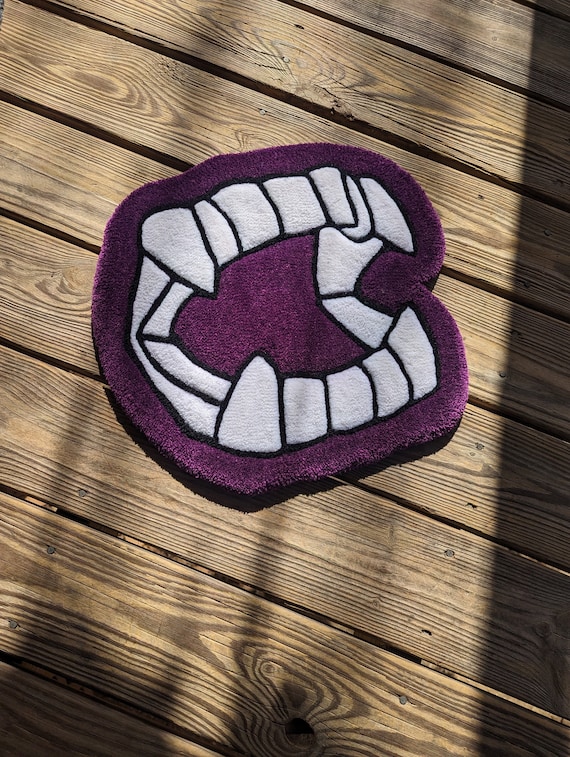 Made-to-Order Halloween Vampire Teeth Tufted Keyboard Rug – Spooky Desk Accessory