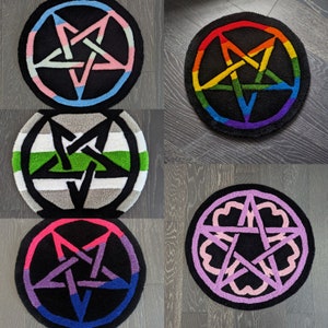 MADE TO ORDER Personalized Pentagram/Pentacle Tuft Rug with Custom Colors