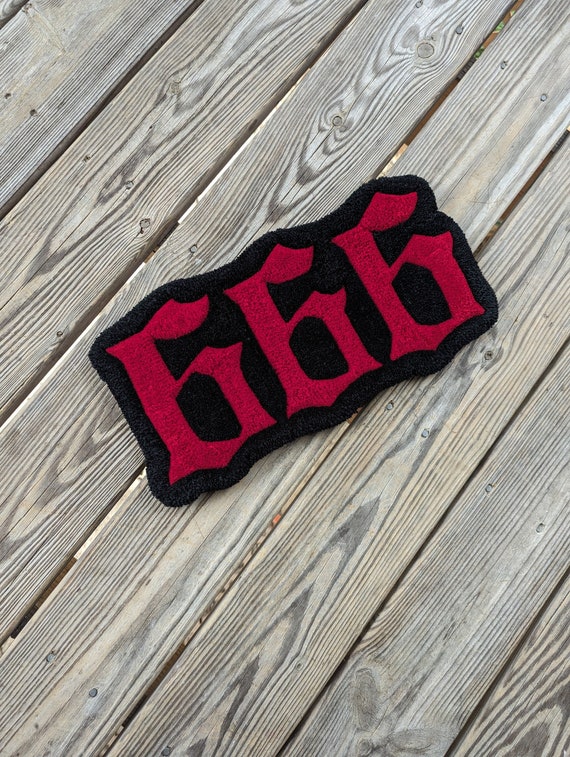Made-to-Order "666" Tufted Rug – Satanic Decor for Metalheads & Goth Aesthetics