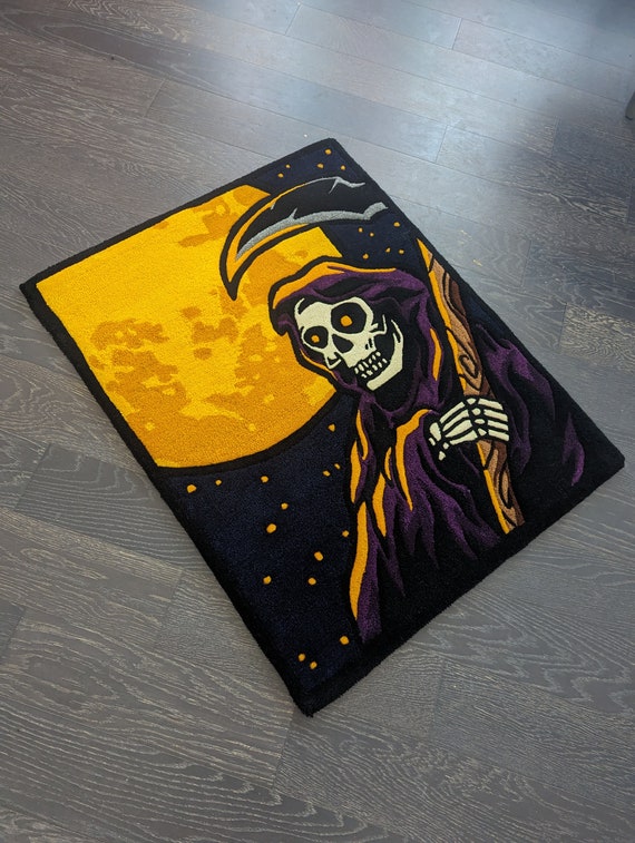 Grim Reaper Under The Moon Hand-Tufted Rug