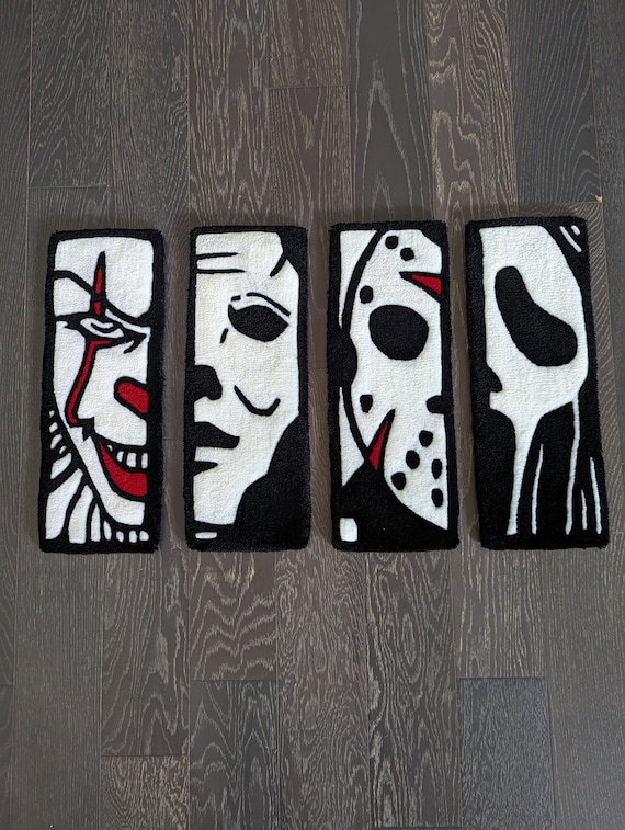 Made-to-Order Horror Movie Villain Icons Tufted Keyboard Rug – Spooky Decor for Horror Fans