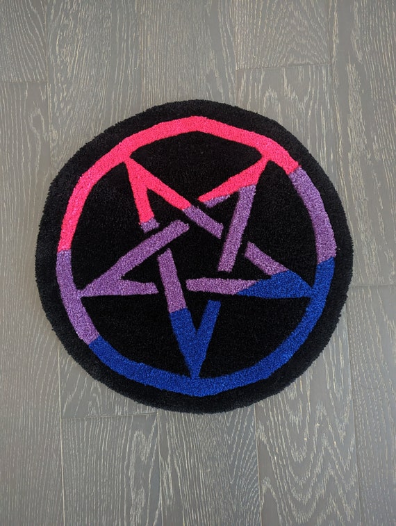 Small Pentagram / Pentacle Bisexual Pride  Tuft Rug