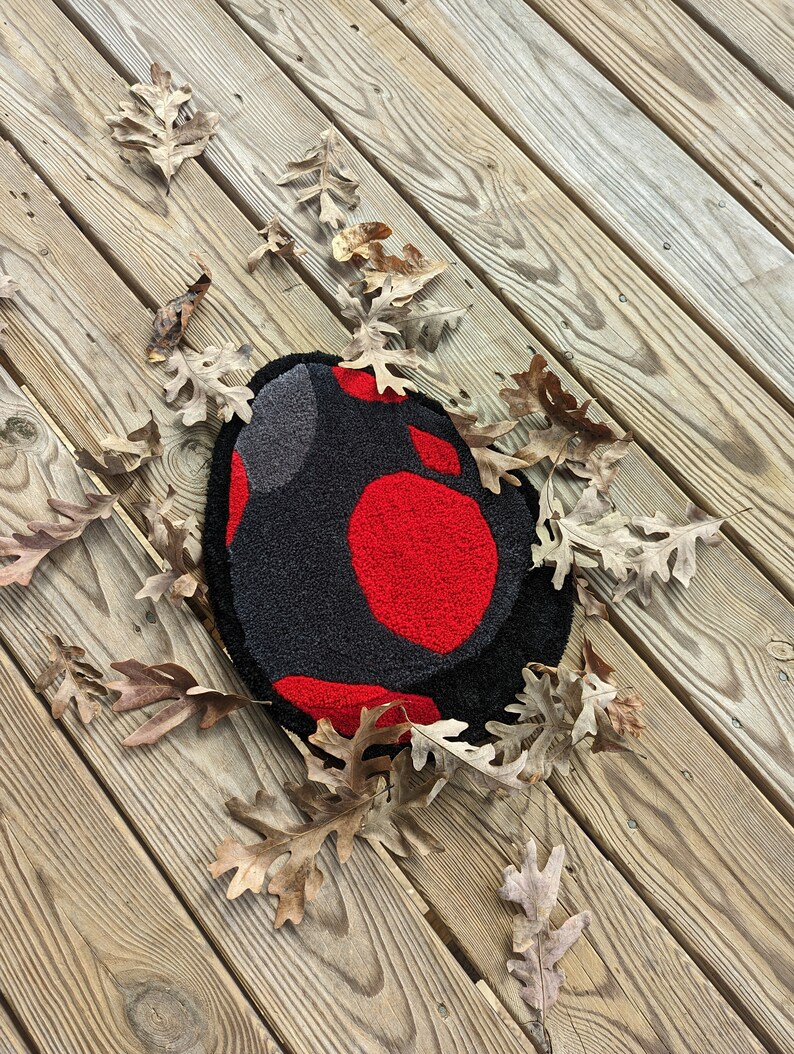 Void Egg Fusion Rug Inspired by Stardew Valley and Pokemon Tufted Rug