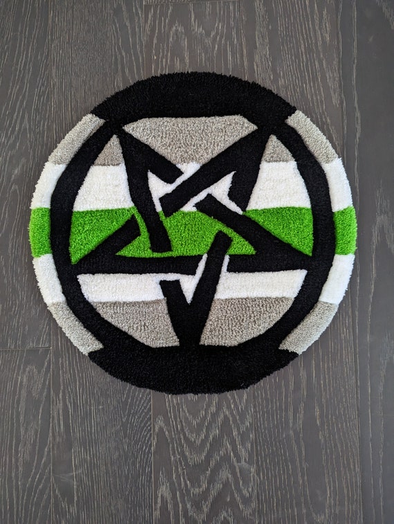 Small Pentagram / Pentacle Agender Pride  Tuft Rug