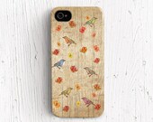 Birds iPhone 5 case, Birds iPhone 4 case flower iphone 5 case wood iPhone 4s case  Birds iPhone 5c case cute iPhone 5s case floral cover c16