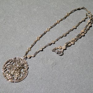 Vintage Peruzzi Style Teufel Anhänger, 800 Silber Dämon Anhänger, Vintage Italienische Teufel Halskette