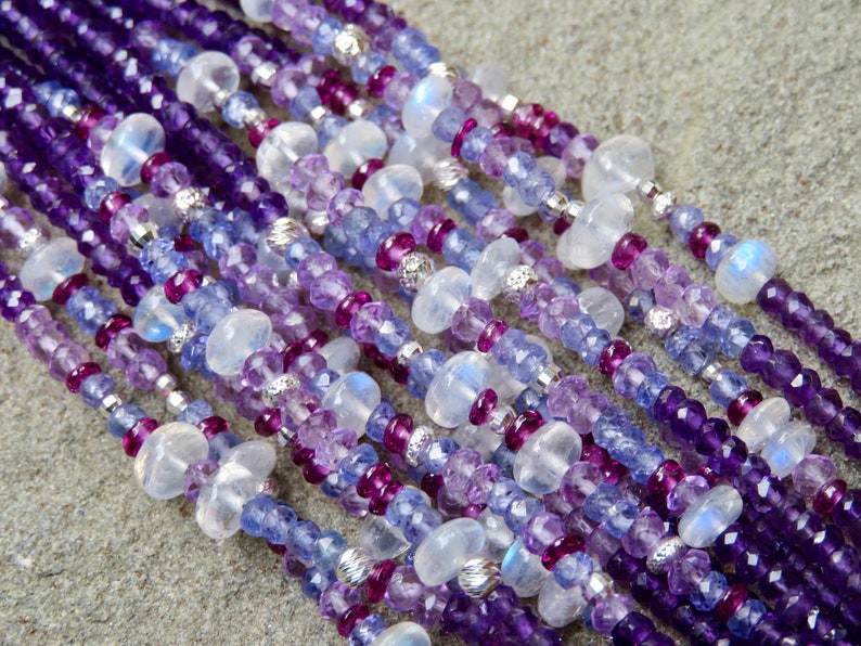 Download Amethyst Bracelet Multi Strand Gemstone Jewelry Moonstone | Etsy