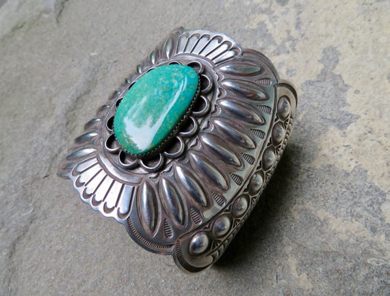 Native American Turquoise, Vintage Turquoise Cuff… - image 5
