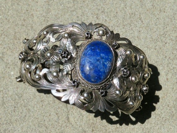 Vintage Peruzzi Jewelry, Peruzzi Lapis Cuff, Vint… - image 6