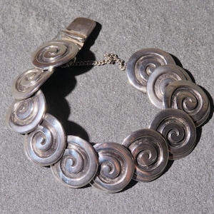 Vintage Los Castillo Sterling Silver Länkarmband - Taxco Mexikanska Smycken