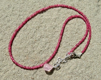 Pink Spinel Choker, Pink Spinel Necklace, Pink Spinel Jewelry