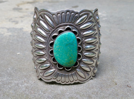 Native American Turquoise, Vintage Turquoise Cuff… - image 1