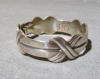 Margot de Taxco Silver Bangle, Vintage Taxco Bracelet