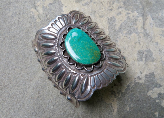 Native American Turquoise, Vintage Turquoise Cuff… - image 2