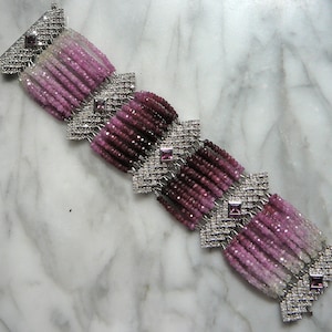 Ruby & Pink Sapphire Ombre Bracelet: Repurposed Estate Jewelry
