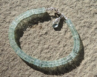 Aquamarine Stacking Bracelet, Aquamarine Bracelet, 6.4mm Aquamarine Gems