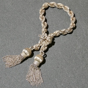 Vintage Alfredo Villasana tofsarmband, sällsynt Taxco sterling armband, silver tofsarmband bild 1