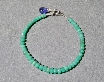 Colombiaanse Emerald stapelarmband, 5,8 mm smaragdgroene armband, smaragdgroene sieraden