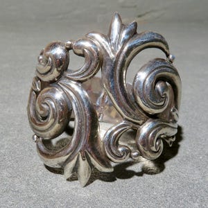 Vintage Taxco Sterling Clamper, Vintage Taxco Bracelet, Vintage Mexican Silver