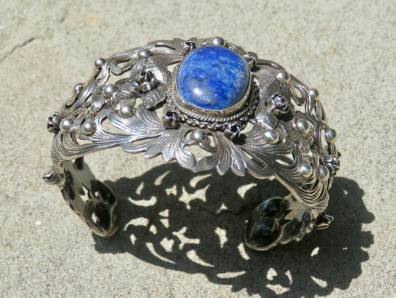 Vintage Peruzzi Jewelry, Peruzzi Lapis Cuff, Vint… - image 7