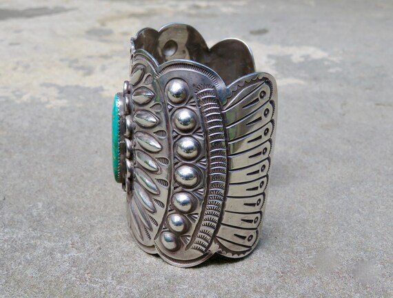 Native American Turquoise, Vintage Turquoise Cuff… - image 4