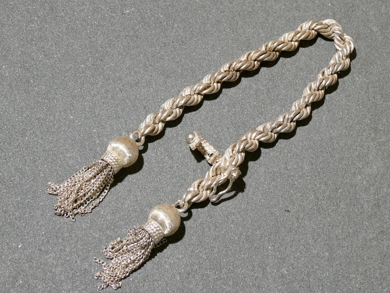 Vintage Alfredo Villasana tofsarmband, sällsynt Taxco sterling armband, silver tofsarmband bild 2