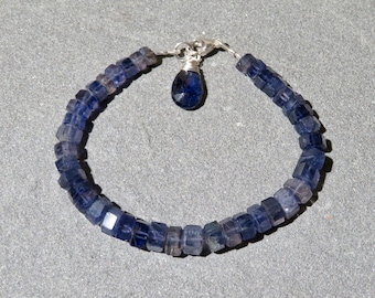 Bracelet superposable Iolite : bijoux en argent sterling bleu denim