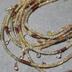 Multi Color Zircon Wrap, Champagne Zircon Necklace, Multi Strand Zircon Bracelet