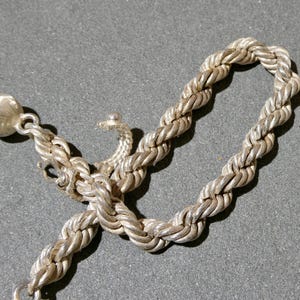 Vintage Alfredo Villasana tofsarmband, sällsynt Taxco sterling armband, silver tofsarmband bild 3
