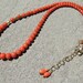 Vintage Coral Necklace,  Coral & 18K Gold, Salmon Coral Necklace