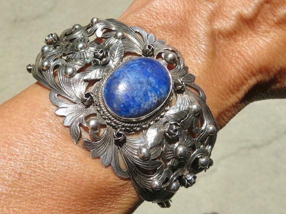 Vintage Peruzzi Jewelry, Peruzzi Lapis Cuff, Vint… - image 2