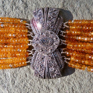 Theodor Fahrner Jewelry, Mandarin Garnet Bracelet, Art Deco Jewelry