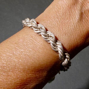 Vintage Alfredo Villasana tofsarmband, sällsynt Taxco sterling armband, silver tofsarmband bild 5